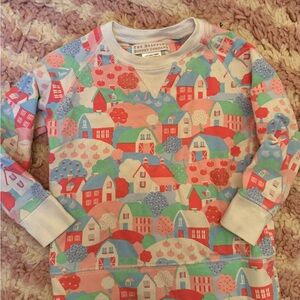 The Beaufort Bonnet Company Girls' Pastel Village Print Long Sleeve Top